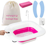 YYYSITZ Sitz Bath, Electric Sitz Bath for Hemorrhoids, Sitz Bath for Toilet Seat, Postpartum Care Pan for Women, Yoni Hip Bath Basin, Sits Bath Soak Salts Tub, Vaginal Wash Bowl, Foldable, Pink