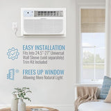 Keystone 8,000 BTU Wall Mounted Air Conditioner and Dehumidifier, 115V, Wall Unit for Bedroom, Bathroom, Small-Medium Sized Rooms up to 350 Sq.Ft., Quiet, High Efficiency Wall Mounted AC Unit, White