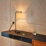 Tall Table Lamp with USB C+A Ports, Fully Stepless Dimmable Modern Minimalist Bedside Nightstand Lamp