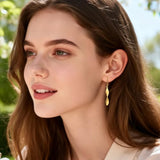 14K Gold Twisted Dangle Drop Earrings for Women Hypoallergenic Handmade Gold Earrings Spiral Leverback Drop Dangle Earrings Jewelry Trendy for Women Gifts