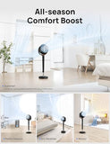 Dreo Fan for Bedroom, 120° Oscillating Standing Fan, Quiet Floor Fan with DC Motor, Pedestal Fan for Room, 9 Speeds, 4 modes, 20dB, 120° Manual Vertical, 37-42" Adjustable Height, 9H Timer, Black