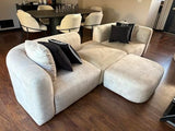 Luxury Modern Tight Curved Back Velvet Sofa, Minimalist Style Comfy Couch for Living Room Apartment