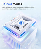 llano V10 Gaming Laptop Cooler, RGB Laptop Cooling Pad Stand with Powerful 4.72 Inch External Turbo Cooling Fan