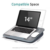 Portable Lap Desk with Cushion, Fits up to 15.6 inch Laptop, Laptop Stand with Device Ledge and Phone Holder
