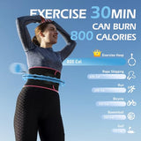 Weighted Hula Circle for Adults Weight Loss, Infinity Fitness Hoop Plus Size 51 Inch with Sweat Belt, Include 27 Detachable Links and Waist Trainer for Women (Blue)