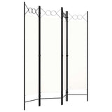 Zexlorith 4-Panel Room Divider, Foldable Fabric Partition, White Screen