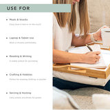 HOME Bamboo Wood Bed Tray, Lap Desk with Detachable Cushion