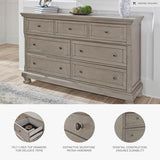 Signature Design by Ashley Lettner Modern Traditional 7 Drawer Dresser, Light Gray