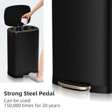 Proof Stainless Steel Kitchen Trash Can with Removable Inner Bucket and Lid Soft Close, Pedal Rubbish Bin for Home Office