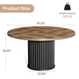 Tribesigns 47-Inch Round Conference Table, Meeting Table for 4-6 People, Small Office Desk