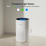 Hopmirth Upgraded Air Purifiers for Bedroom & Home with H14 True HEPA Filter, Covers Up to 1280ft², 360° Air Intake, Quiet Pet Air Purifier, White