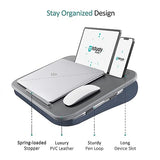Portable Lap Desk with Cushion, Fits up to 15.6 inch Laptop, Laptop Stand with Device Ledge and Phone Holder