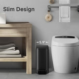 TIPGO Slim Bathroom Trash Can with Lid Soft Close