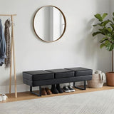 Waiting Room Chairs, Heavy Duty Office Guest Reception Bench, Faux Leather Upholstered Lobby Chairs for Salon