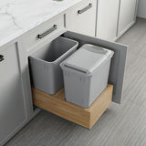 Dowell Double 35Qt Undermount Trash Pull-Out Waste Container with Full Extension Soft-Close Slides