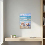 daktenn Beach Picture Decor Ocean Painting Canvas Wall Art Prints of Seashell on Sandy Seaside Coastal Seashell Conch Wall Art for Living Room Wall Decor Bathroom Wall Art 18x24 Inches