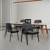 Big Tall 400 lbs Waiting Room Chair with Padded Arms, Leather Office Guest Chairs No Wheels