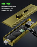 SSD Hard Drive, Up to 1100MB/s USB 3.2 Gen 2 Dual-Drive Type-C + A, Portable Thumb SSD-Stick,