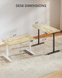 FLEXISPOT 63" x 24" Solid Wood Standing Desk, White Oval Legs