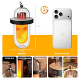 AUGE LIGHT Vintage Camping Lantern Battery Powered with Flickering Flame Effect, Rechargeable LED Camping Light, IP54 Waterproof Outdoor Camping Lamp for Van, Camper, Hiking