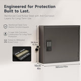 WeHere 90-Key Smart Key Lock Box – Wall Mounted Key Cabinet Organizer with App Access, One-Time Code