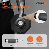 ATIVAFIT Adjustable Dumbbell Set 11–88LB Single, Heavy Adjustable Free Weight with Quick Dial, Double Safety Lock & Anti-Slip Steel Grip for Advanced Strength Training