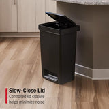 Premier Series II Step-On Trash Can for Home and Kitchen, with Lid Lock and Slow Close