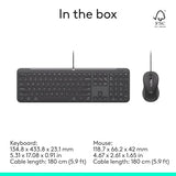 Logitech Signature Slim Wired Combo MK625 for Business, Optical Wired Mouse, Full-Size Keyboard