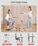 Standing Desk Adjustable Height, Mobile Stand Up Desk with Wheels Small Computer Desk Rolling Desk