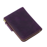 1 Handmade Short Wallet Men's Retro Zipper Card Slot Coin Bag