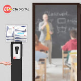 CTA Premium Heavy-Duty Secured Stand with Acrylic Glove, Mask Box & Contactless Soap or Hand Sanitizer Dispenser for Offices