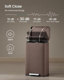 SONGMICS Trash Can, 13 Gallon (50 L) Garbage Can for Kitchen, with Lid