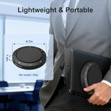 Conference Speaker and Microphone, Dual AI Mics with 360° Voice Pickup & Clear Sound, 10–14H Call Time, Bluetooth & USB-C/A Connection, Speakerphone for 1–6 People