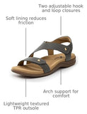 Athlefit Women Comfort Arch Support Orthopedic Sandals Fashion Open Toe Orthotic Grey Sandals with Back Strap Size 6.5