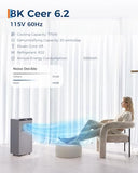 Garvee 8000 BTUs Portable Air Conditioner,Up to 350 Sq.Ft. Remote Control 48dB Portable AC Unit, Dehumidifier, Fan, Sleep, 24H Timer&Installation Kit, DOE Certified, Ceer 6.2,Grey+Black Panel