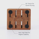 5.5“ Steak Knife Block Holder without Knives with 8 Slots - Wooden Steak Knife Storage Block only - Space Saver-Compact Design Steak Knives Organizer -by KITCHENDAO