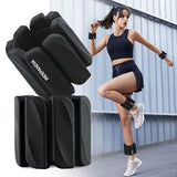 INDEPANDIA Wrist & Ankle Weights for Women and Men, 2lbs Pair Adjustable Silicone Weighted Bangles for Arm & Leg Workouts, Black