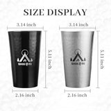 SHIKORI Metal Tumblers 15 oz Cold Drink Iced Coffee Cup, Pure Aluminum Tumblers, Hammered Beer Cups for Birthday Party Camping Travel Outdoors Supplies (Black - 6 Cups)