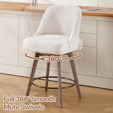 Bekrvio Counter Height Bar Stools Set of 4, Mid-Century Swivel Barstools with Backs and Wood Legs