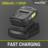 SnapFresh 20V Cordless Electric Leaf Blower - Lightweight with 2.0Ah Battery & Fast Charger, 2 Speed Modes for Lawn, Patio, Yard & Sidewalk Care