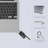 Compulocks Ledge Lock Adapter for MacBook Air 15 Inch M1-M5 - Combination Cable Lock, Durable Anti-Theft Security for Laptop, Office, and Home Use - Silver