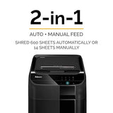 Fellowes AutoMax 600M 2-in-1 Heavy Duty Auto Feed Commercial Paper Shredder with Micro