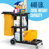 Cleaning Caddy with Wheels, for Housekeeping, Janitor, Custodian, House Keeping, Maintenance, Rolling Supply Organizer