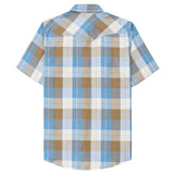 Dubinik®50% Viscose derived from Bamboo,50% Polyester Mens Short Sleeve Western Cowboy Pearl Snap Casual Plaid Shirts for Men