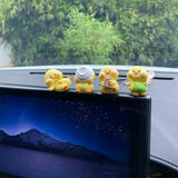 5 Pcs Cute Car Dashboard Accessories - Funny Duck Car Rear View Mirror Accessories for Women Girls Dashboard Home Garden Office Decorations