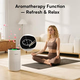 Hopmirth Upgraded Air Purifiers for Bedroom & Home with H14 True HEPA Filter, Covers Up to 1280ft², 360° Air Intake, Quiet Pet Air Purifier, White