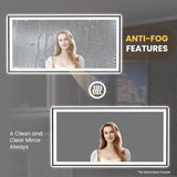 LOAAO 72"X36" LED Bathroom Mirror Black Framed