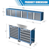Metal Storage Cabinet System with Lock and Keys,Storage Cabinet System with 3 Wall Cabinet,