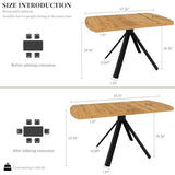 HIPIHOM Extendable MDF Dining Table 4-6 People, 47.2"-63" Kitchen Table
