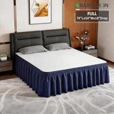 ANARACHON Full Bed Skirt, Elastic Wrap Around Bed Skirt Full Size, Bed Skirts for Adjustable Bed, Easy Fit with 18" Drop Length Tailored Drop Dust Ruffle (Navy)